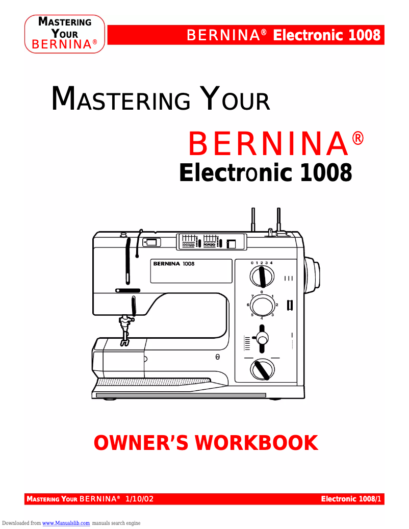 Page n°1 - Manuel utilisateur Bernina 1008