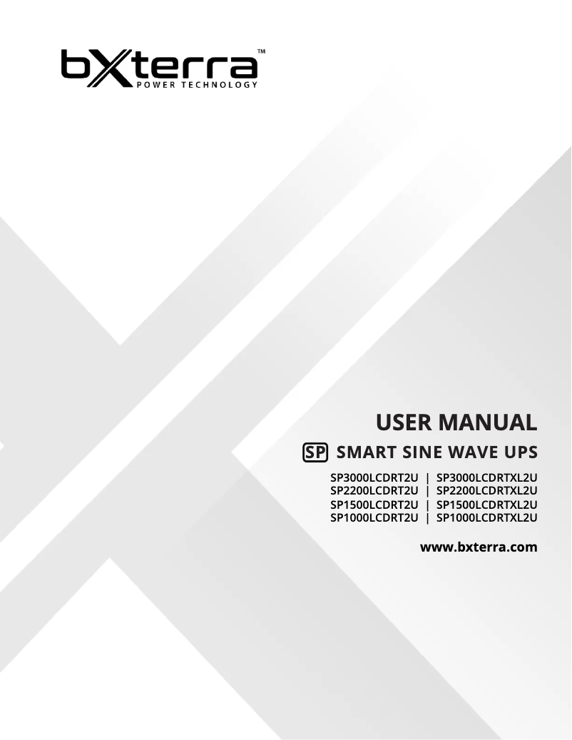 Page n°1 - Manuel utilisateur Bxterra SP1000LCDRT2U