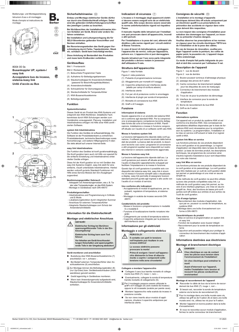 Image de la première page du manuel de l'appareil 80040011