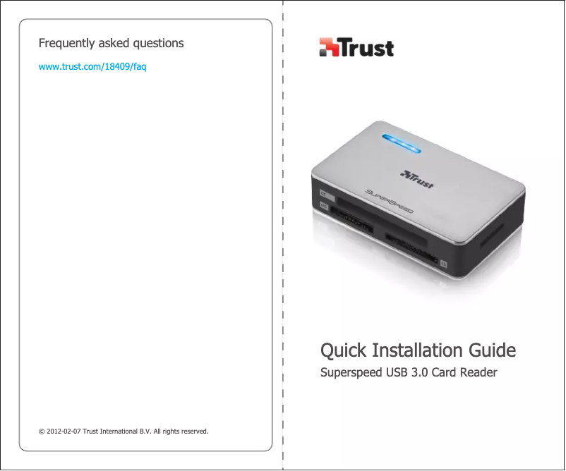 Page 1 de la notice Manuel utilisateur Trust Superspeed USB 3.0 18409