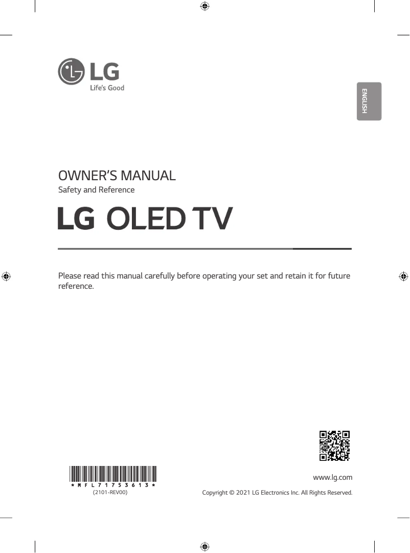 Page 1 de la notice Manuel utilisateur LG OLED65G1PVA