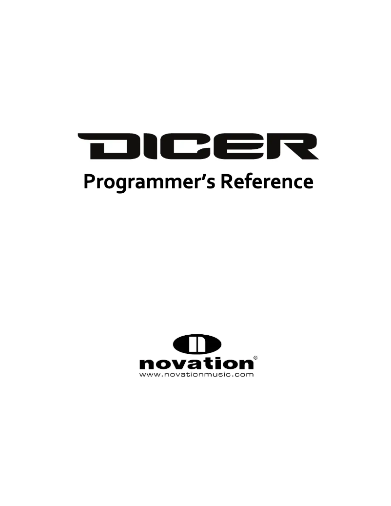 Page 1 de la notice Manuel utilisateur Novation Dicer