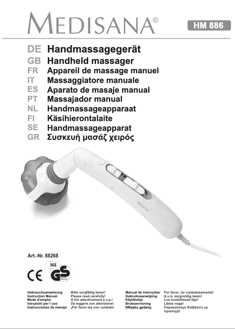 Image de la première page du manuel de l'appareil HM 886