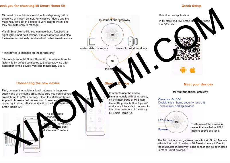 Page n°1 - Manuel utilisateur Xiaomi Mi Home smart kit