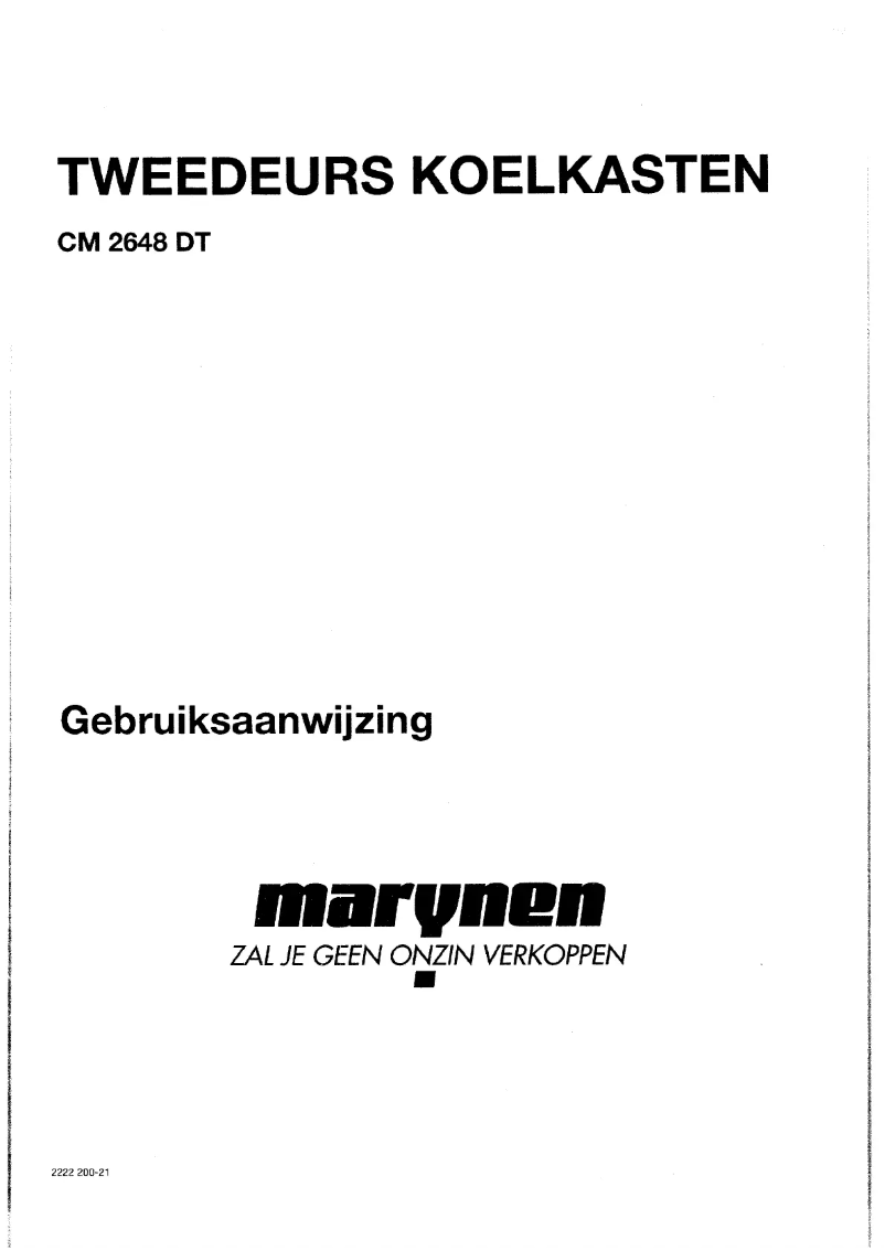 Page n°1 - Manuel utilisateur Marynen CM 2648 DT