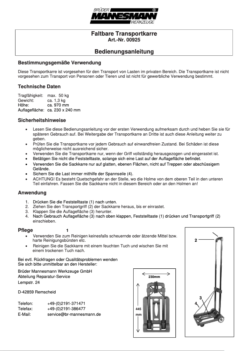 Image de la première page du manuel de l'appareil 00925