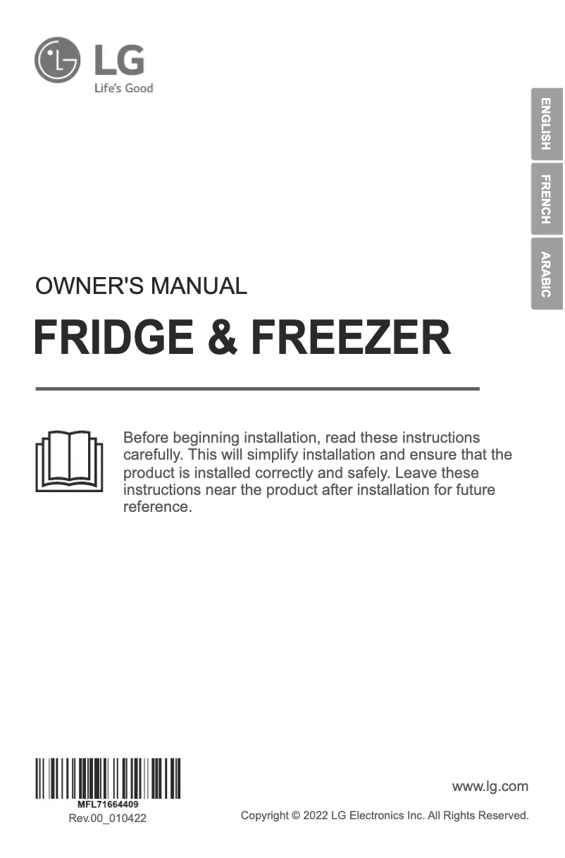 Página 1 del manual Manual de usuario LG GN-B372PLGB