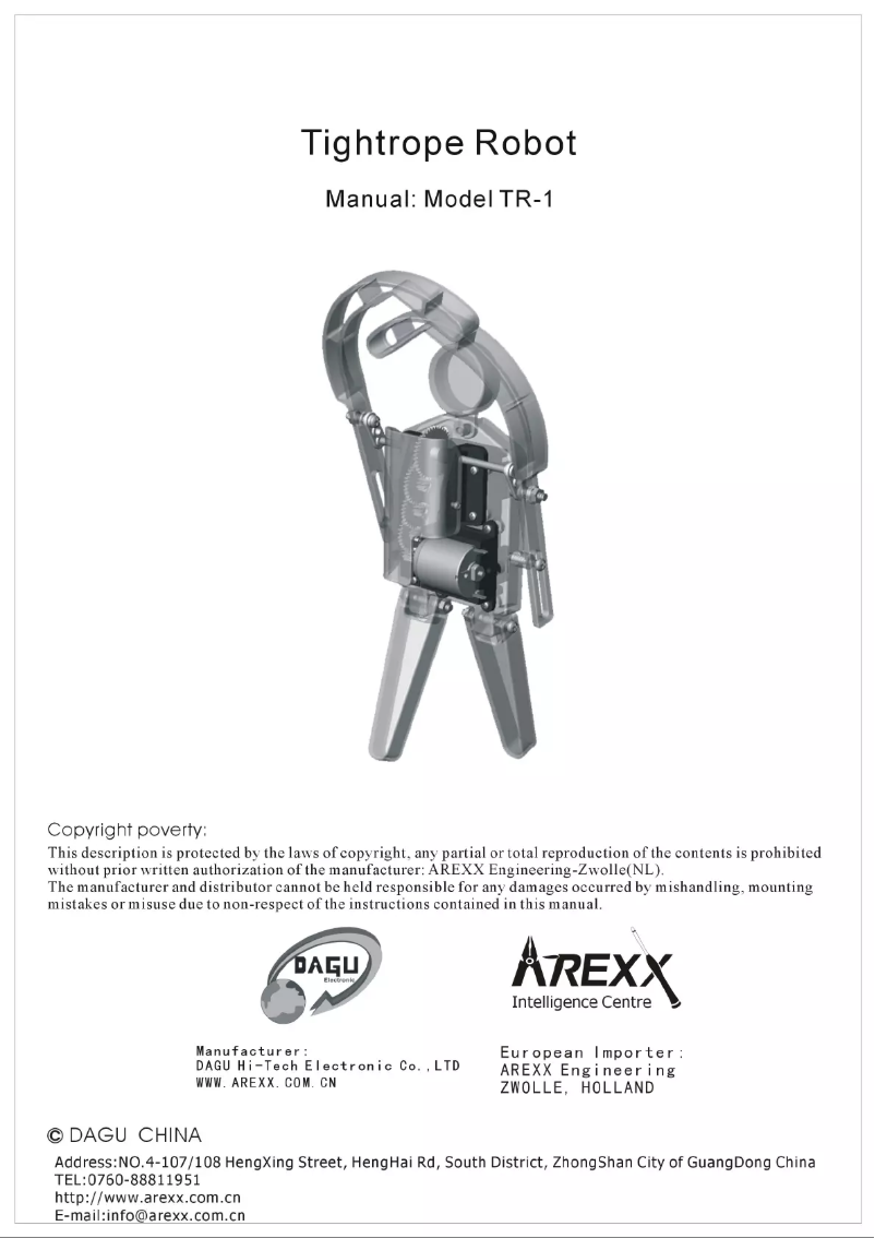 Página 1 del manual Manual de usuario AREXX TR-1