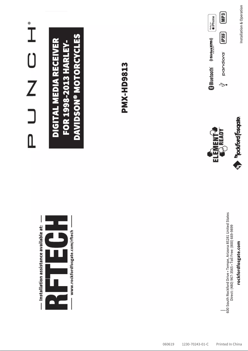 Page n°1 - Manuel utilisateur Rockford Fosgate PMX-HD9813