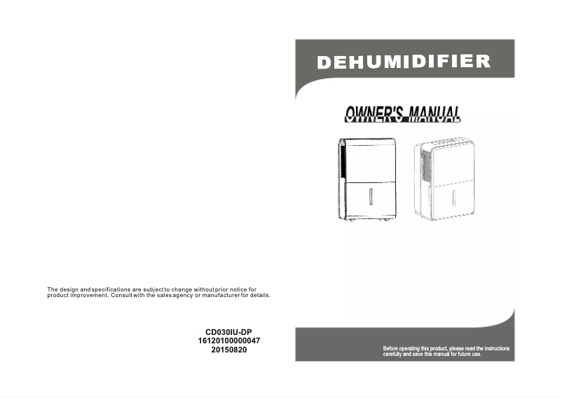 Image de la première page du manuel de l'appareil Midea MDDN-10NEN3