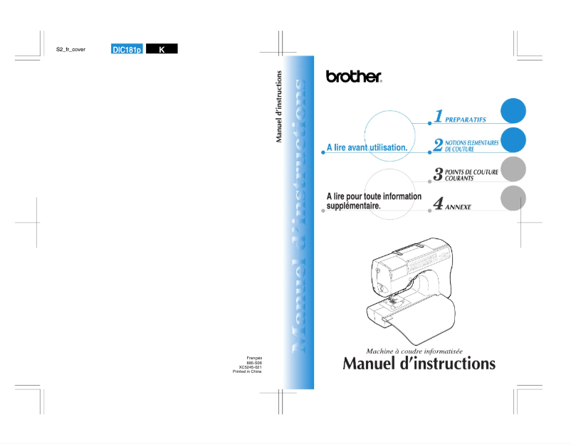 Page n°1 - Manuel utilisateur Brother CS-8060