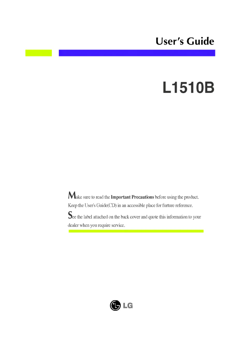 Image de la première page du manuel de l'appareil L1510B