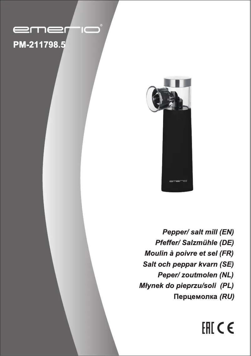 Page 1 de la notice Manuel utilisateur Emerio PM-211798.5