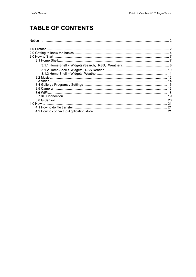 Image de la première page du manuel de l'appareil Mobii 10" Tegra