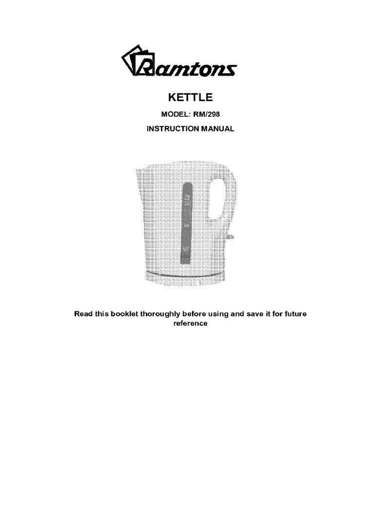 Page 1 de la notice Manuel utilisateur Ramtons RM/298