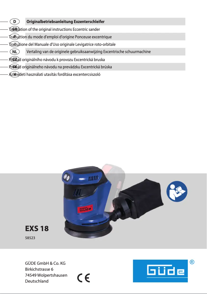 Image de la première page du manuel de l'appareil EXS 18-0