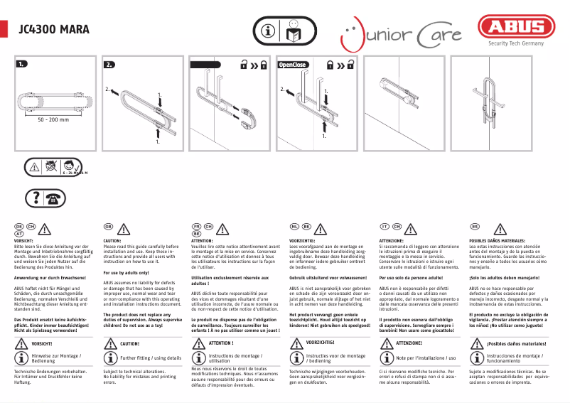 Image de la première page du manuel de l'appareil JC4300A MARA