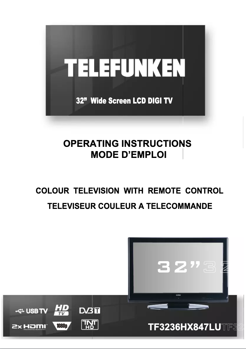 Página 1 del manual Manual de usuario Telefunken TF3236HX847LU