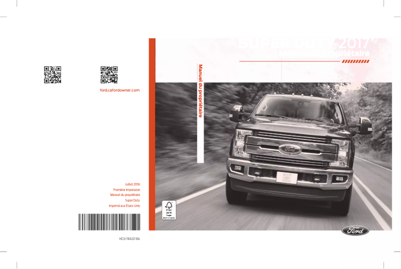 Page 1 de la notice Manuel utilisateur Ford F-550 (2017)
