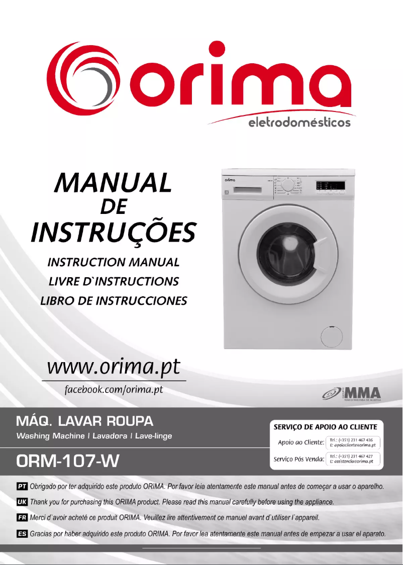 Page n°1 - Manuel utilisateur Orima ORM 107 W