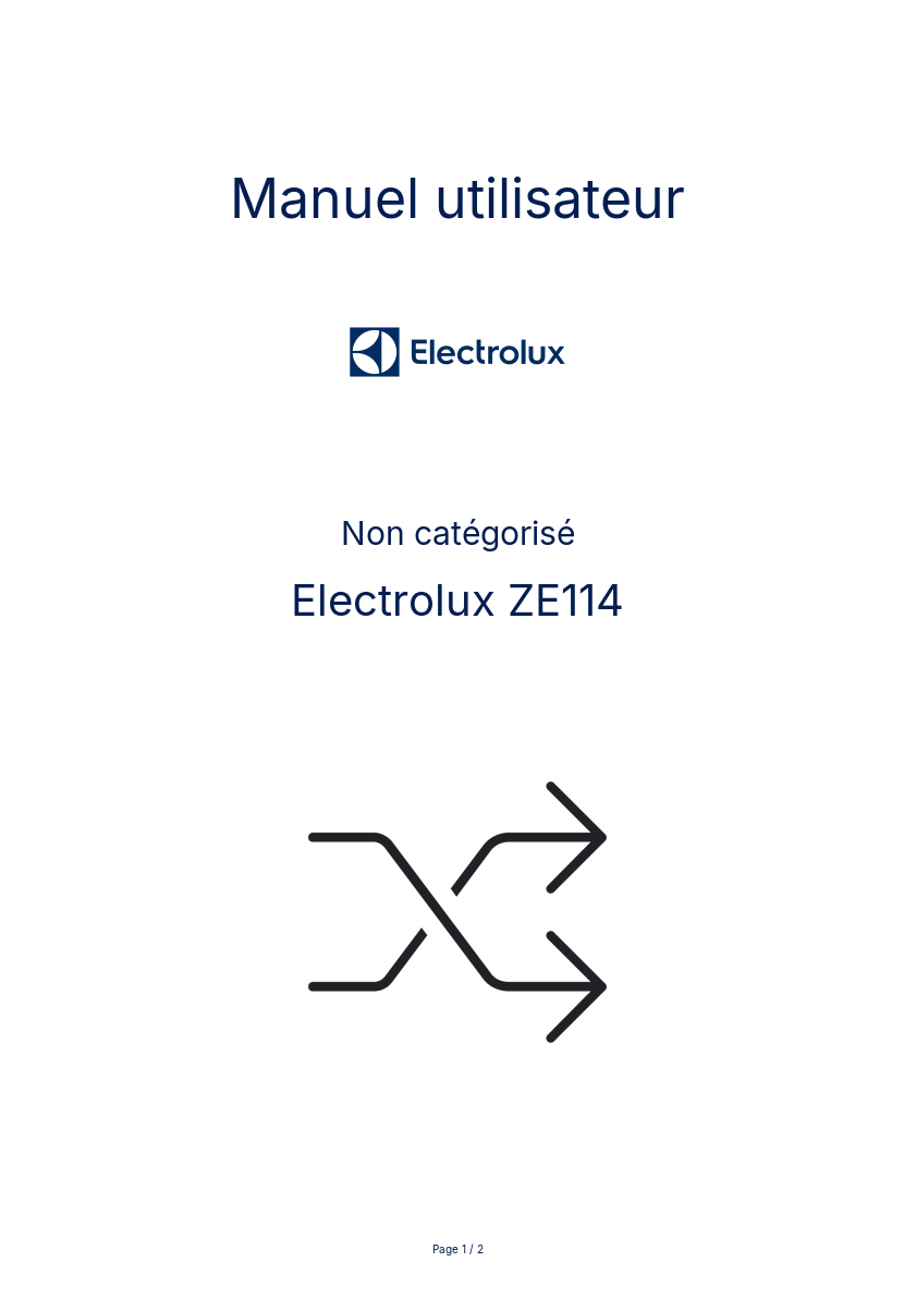 Page n°1 - Manuel utilisateur Electrolux ZE114