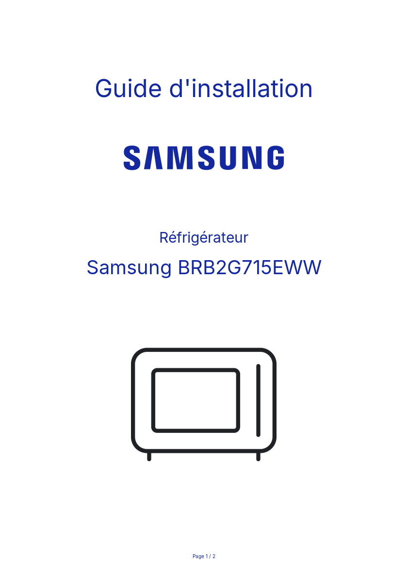 Image de la première page du manuel de l'appareil BRB2G715EWW
