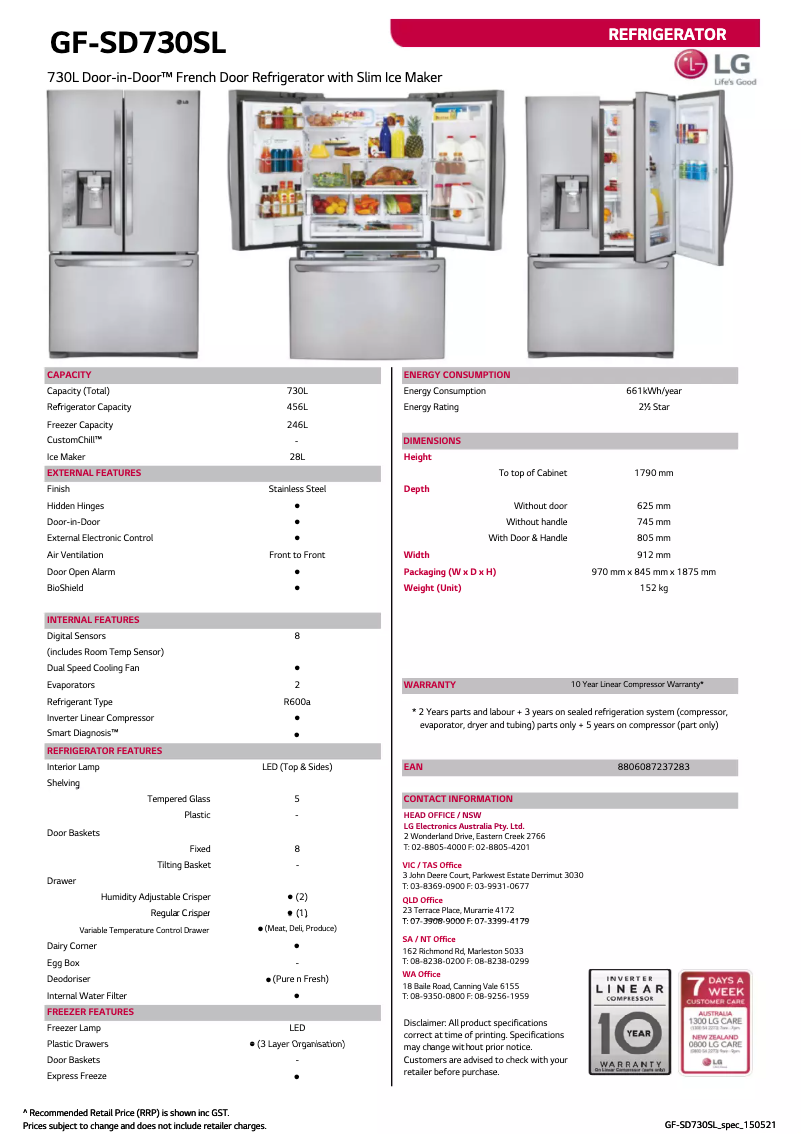 Imagen de la primera página del manual del dispositivo GF-SD730SL
