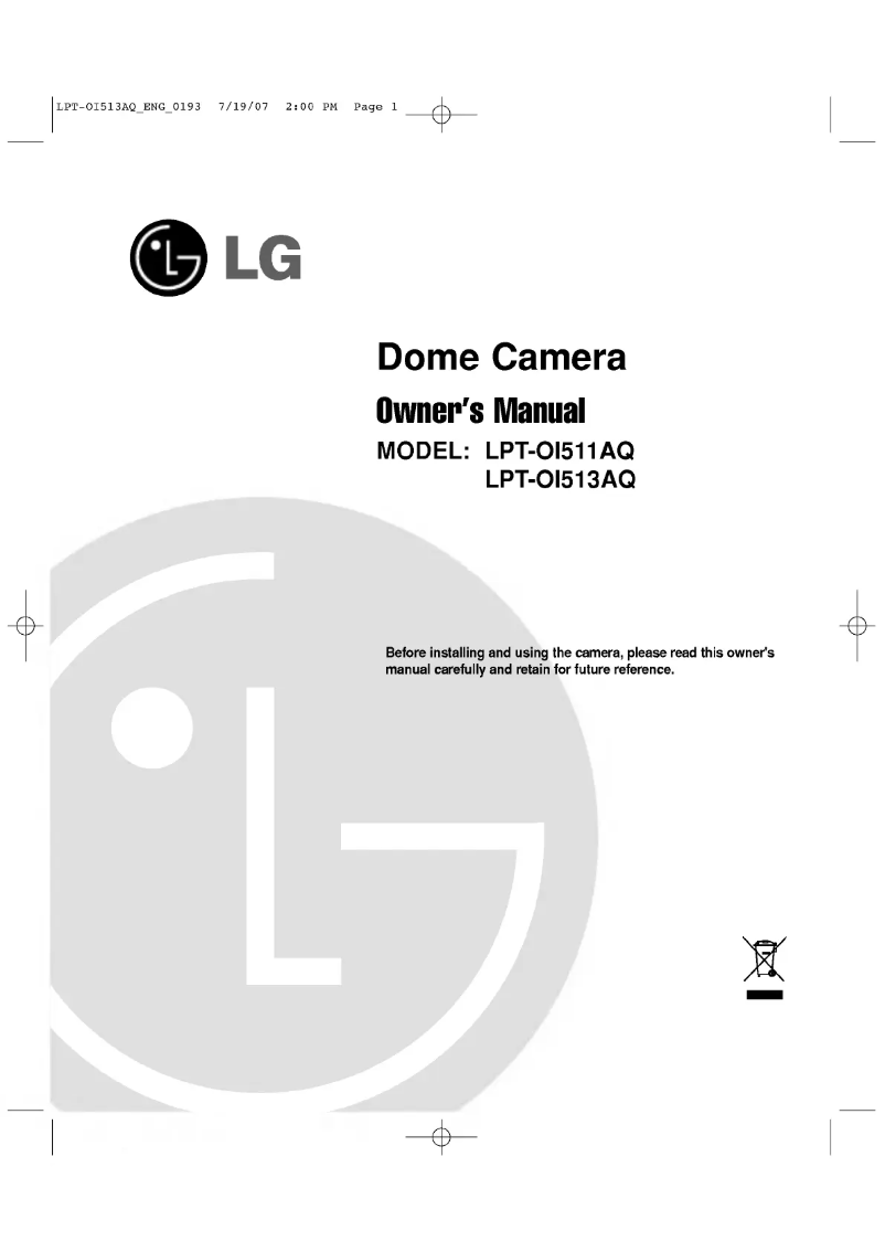 Page n°1 - Manuel utilisateur LG LPT-OI513AQ