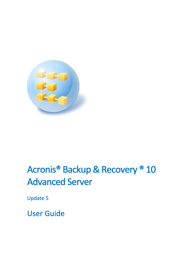 Image de la première page du manuel de l'appareil Backup & Recovery Advanced Server 10