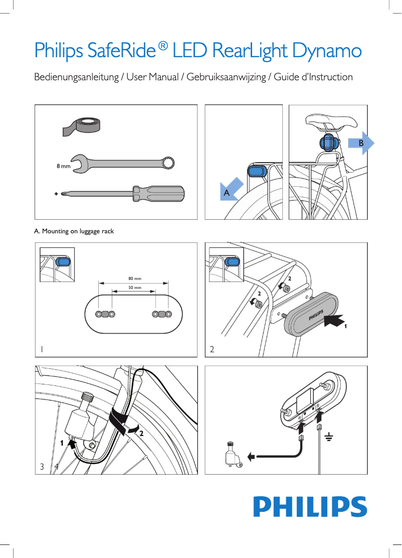 Imagen de la primera página del manual del dispositivo SafeRide LightRing