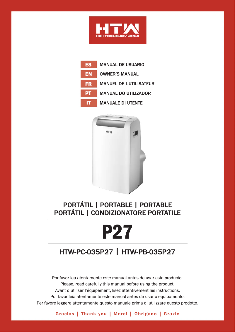 Page n°1 - Manuel utilisateur HTW HTW-PC-035P27