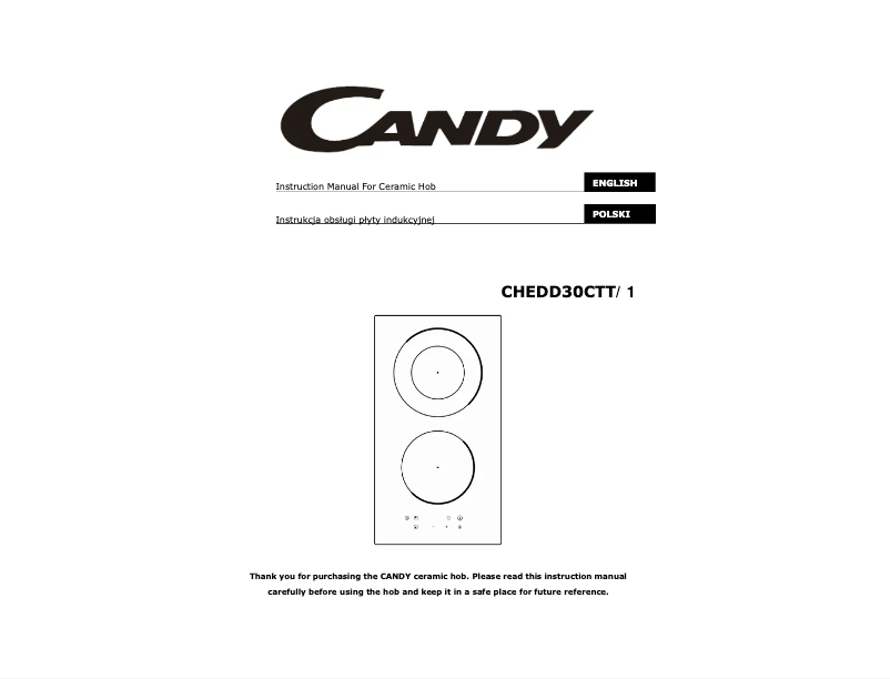 Page 1 de la notice Manuel utilisateur Candy CHEDD30CTT/1