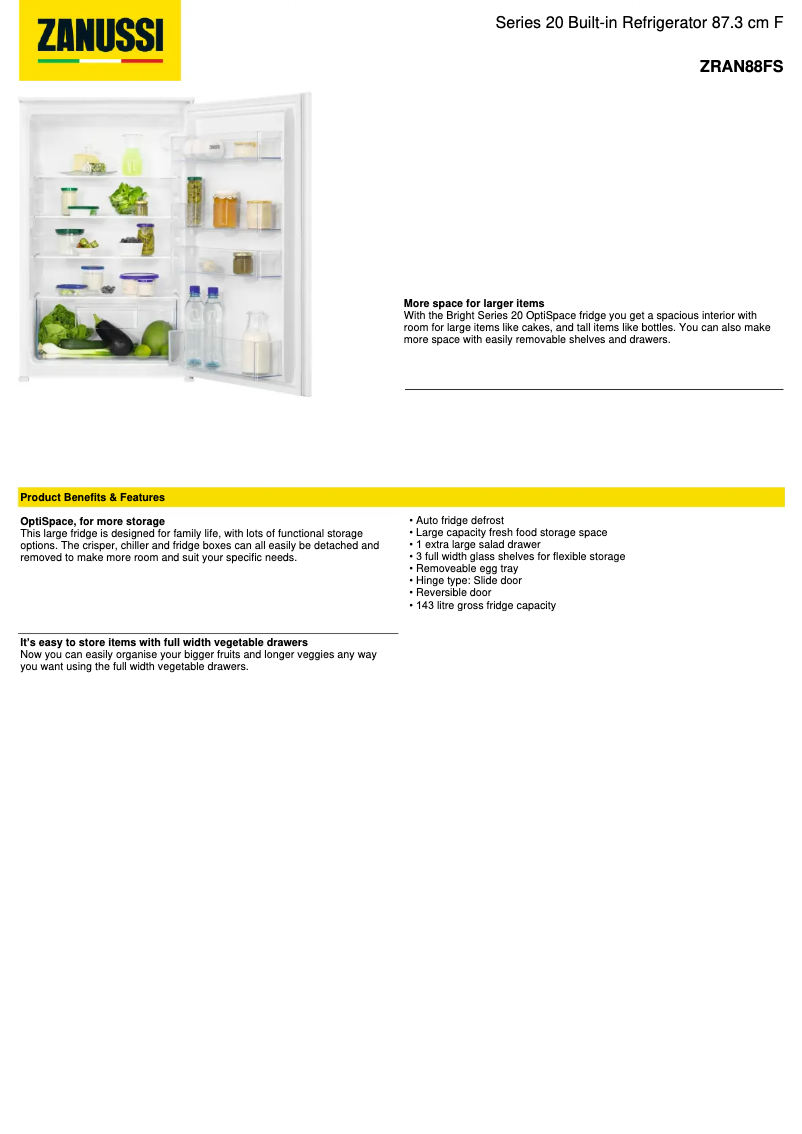 Image de la première page du manuel de l'appareil ZRAN88FS