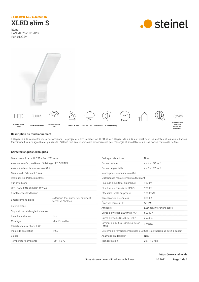 Imagen de la primera página del manual del dispositivo XLED Slim S