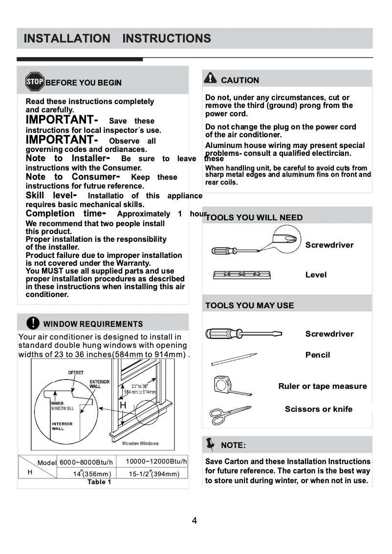 Image de la première page du manuel de l'appareil KSTAW12BE
