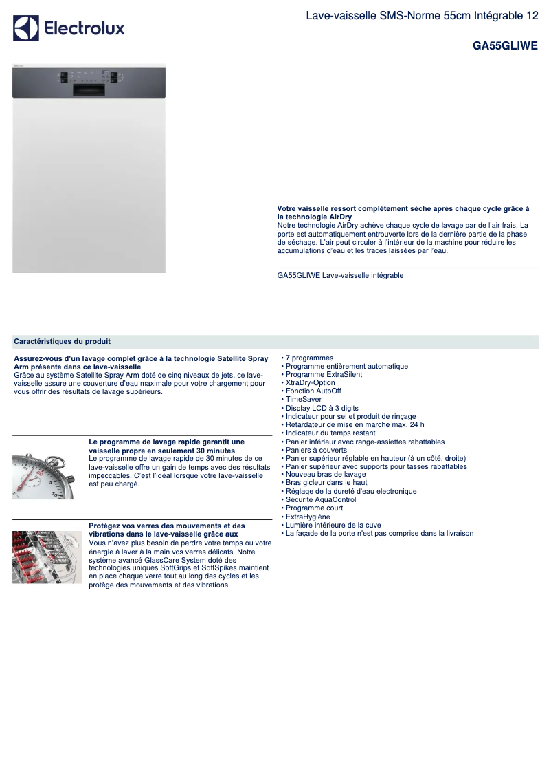 Image de la première page du manuel de l'appareil GA55GLIWE