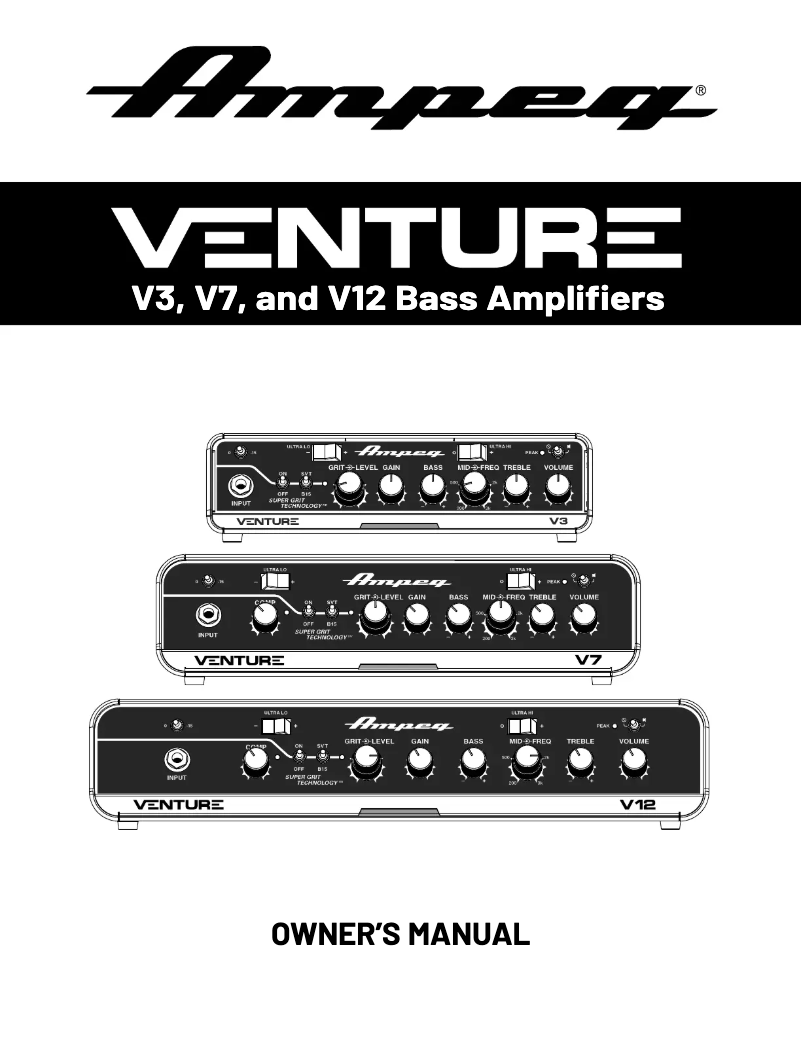 Page 1 de la notice Manuel utilisateur Ampeg Venture V7