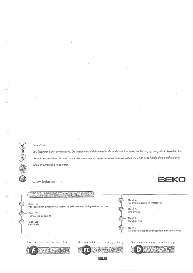 Page 1 de la notice Manuel utilisateur Friac W 1279 A