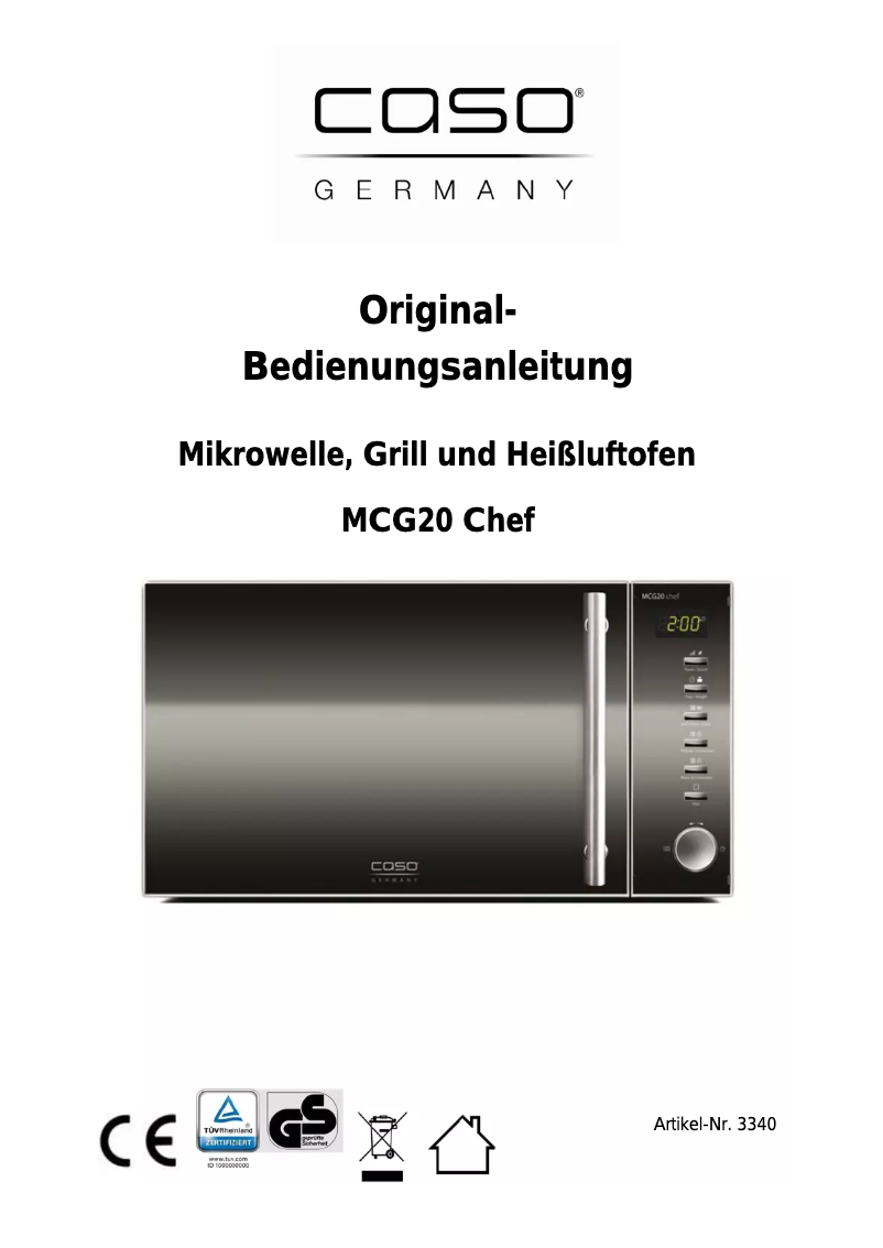 Image de la première page du manuel de l'appareil MCG20 Chef