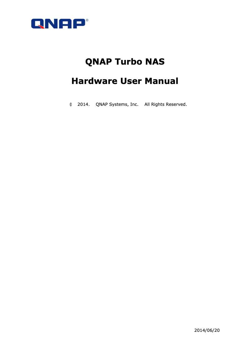 Page 1 de la notice Manuel utilisateur QNAP TS-421U