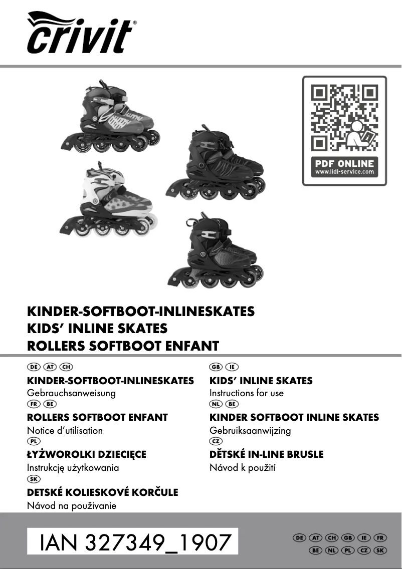 Page 1 de la notice Manuel utilisateur Crivit IAN 327349