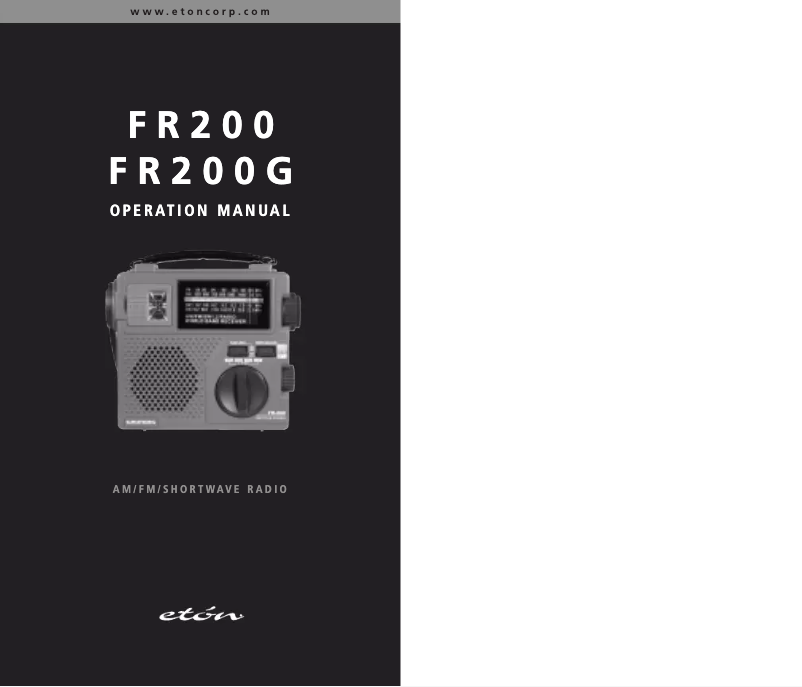 Image de la première page du manuel de l'appareil FR 200