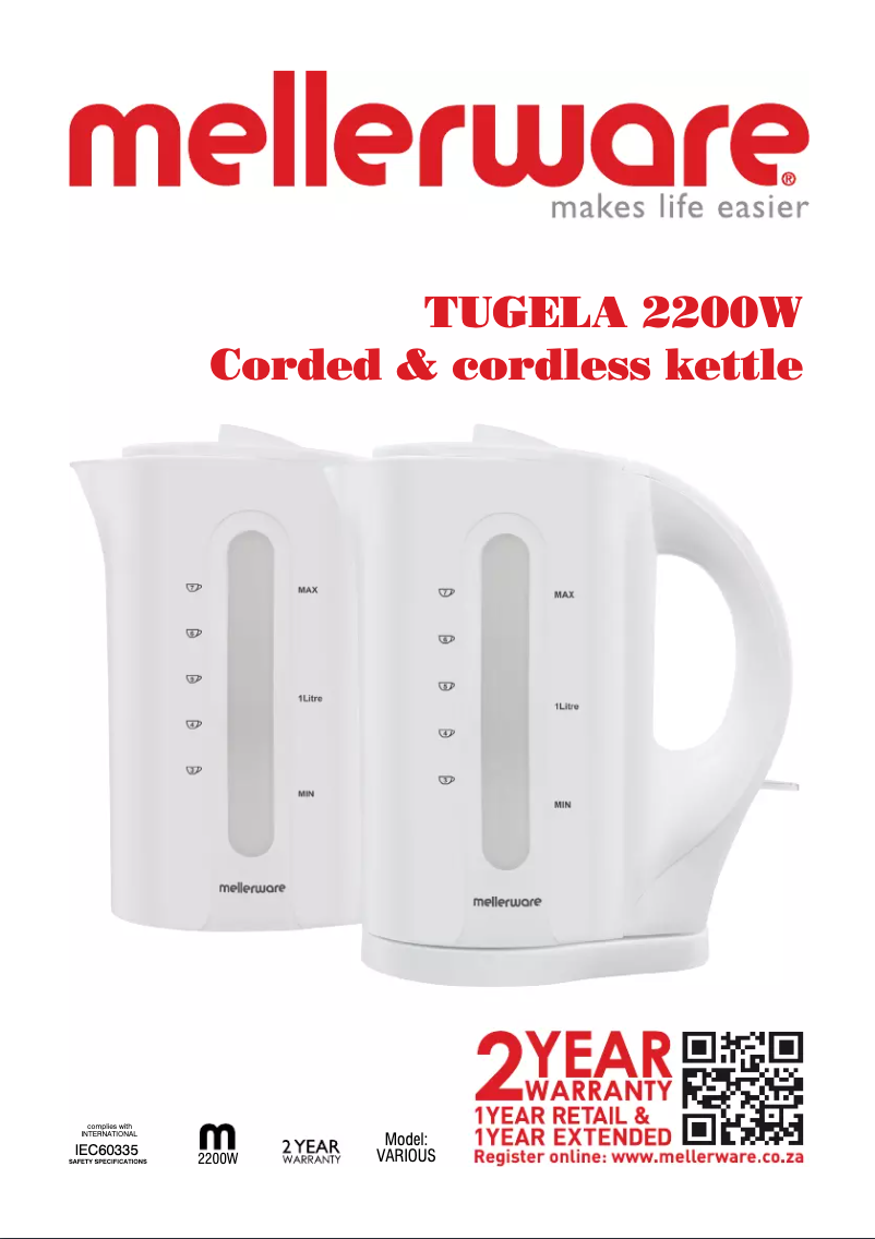 Página 1 del manual Manual de usuario Mellerware Tugela 21203BK