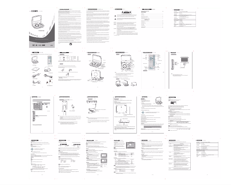 Página 1 del manual Manual de usuario Coby TF-DVD7300