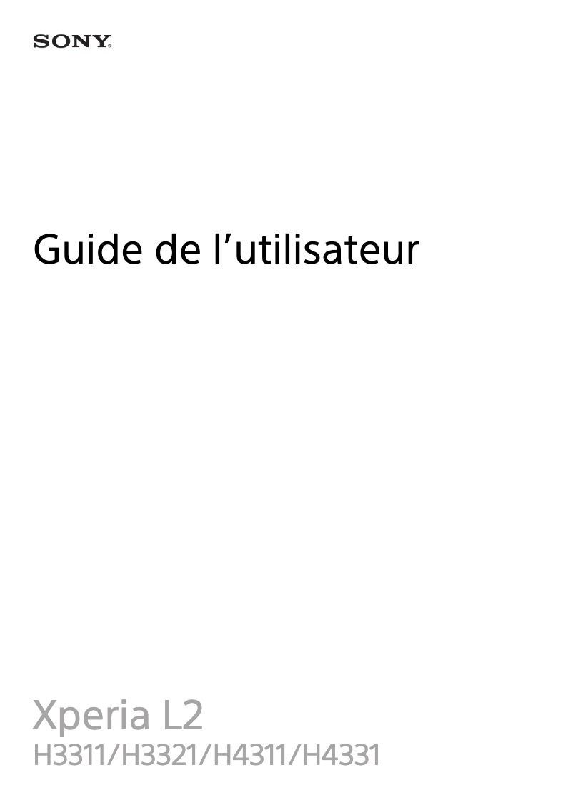 Image de la première page du manuel de l'appareil Xperia L2