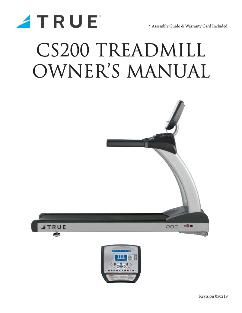Page n°1 - Manuel utilisateur True TCS200