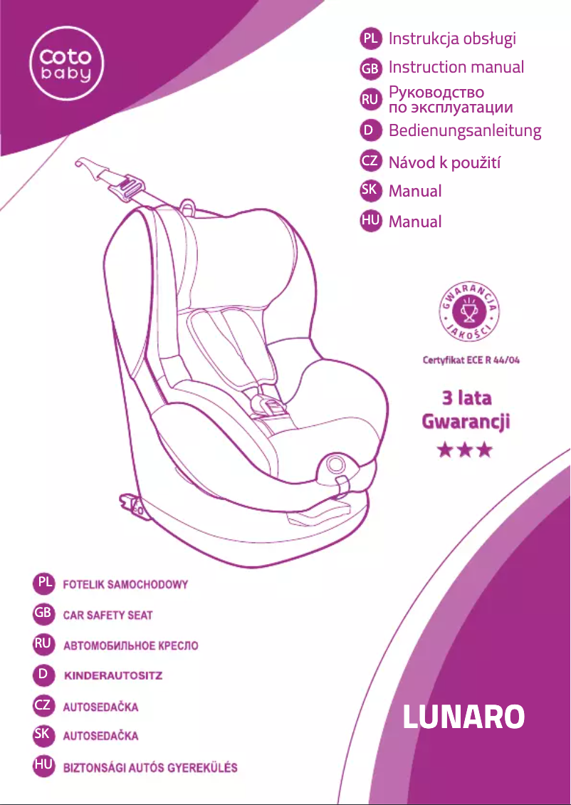 Page n°1 - Manuel utilisateur Coto Baby Lunaro