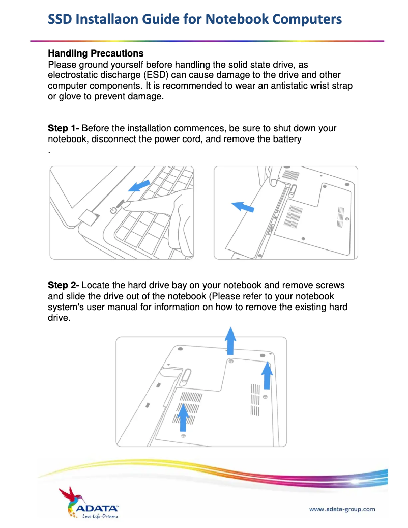 Page n°1 - Guide de démarrage rapide ADATA Ultimate SU630