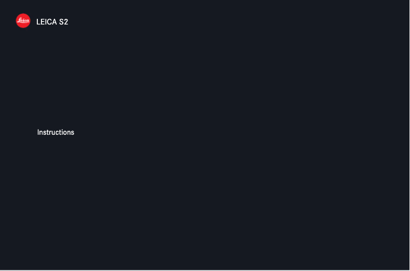 Page 1 de la notice Manuel utilisateur Leica S2