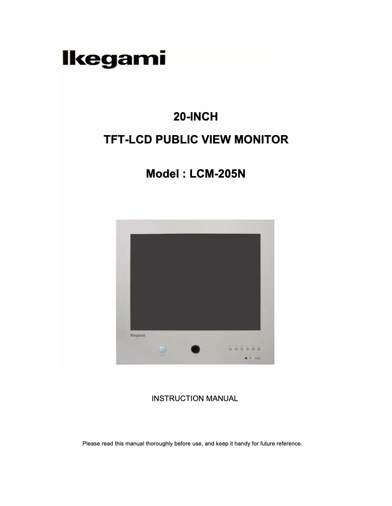 Image de la première page du manuel de l'appareil LCM-205N